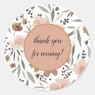 Simple Boho Flower Thank You for Coming Stickers