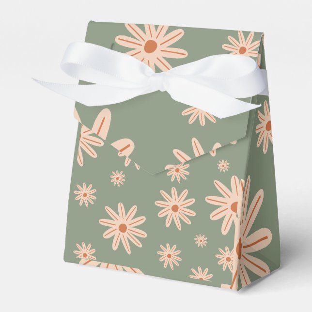 Simple Boho Flowers All Ages Birthday Favor Box (Front Side)