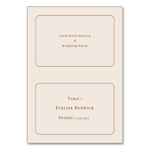 Simple Boho Ivory Entree Foldable Place Card