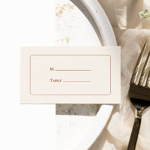 Simple Boho Ivory Wedding Flat Place Card