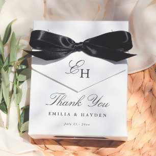 Simple Boho Minimalist Thank You Wedding Favor Box