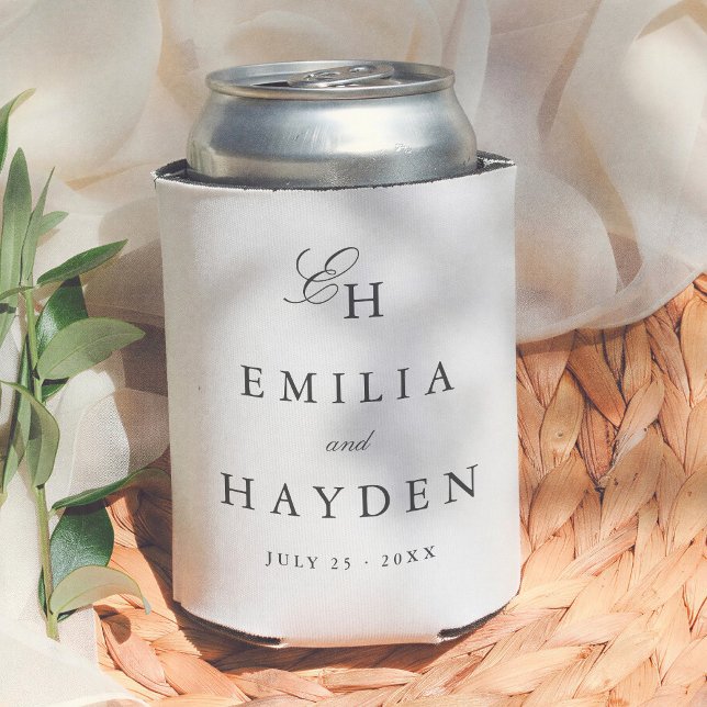 Simple Boho Minimalist Wedding Can Cooler (Creator Uploaded)