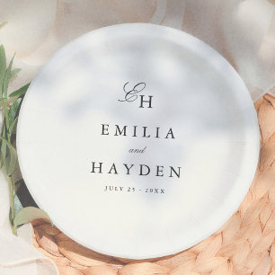 Simple Boho Minimalist Wedding Paper Plate