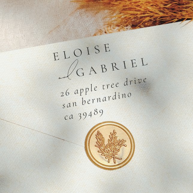 Simple Boho Modern Minimal Wedding Return Address Rubber Stamp (Creator Uploaded)