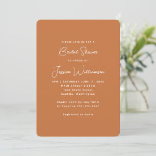 Simple Boho Modern Terracotta Bridal Shower Invitation