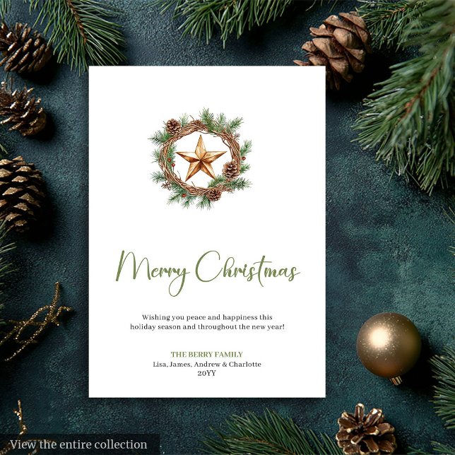Simple Boho Neutral Scandinavian Christmas Card (Simple Boho Neutral Scandinavian Christmas Card)
