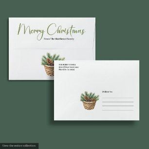 Simple Boho Neutral Scandinavian Holiday Mailer Envelope