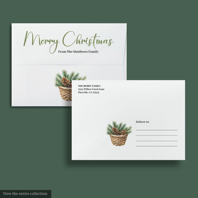 Simple Boho Neutral Scandinavian Holiday Mailer Envelope (Simple Boho Neutral Scandinavian Holiday Mailer)