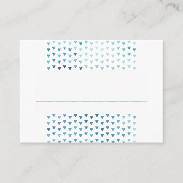 SIMPLE BOHO PLACE CARDS modern pattern blue (Front)
