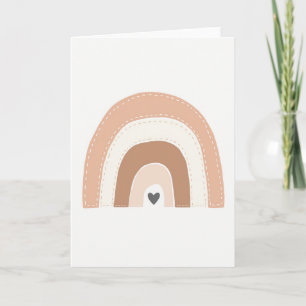 Simple Boho Rainbow Heart Card