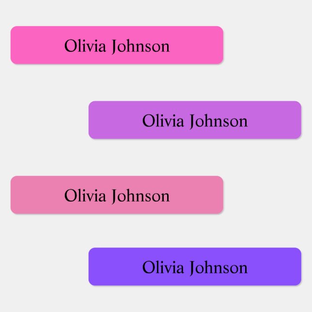 Simple Boho Rainbow Kids Waterproof Nom Étiquettes (Groupe)