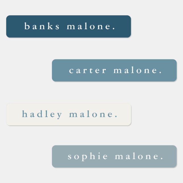 Simple Boho Rainbow Waterproof Nom Étiquettes (Groupe)