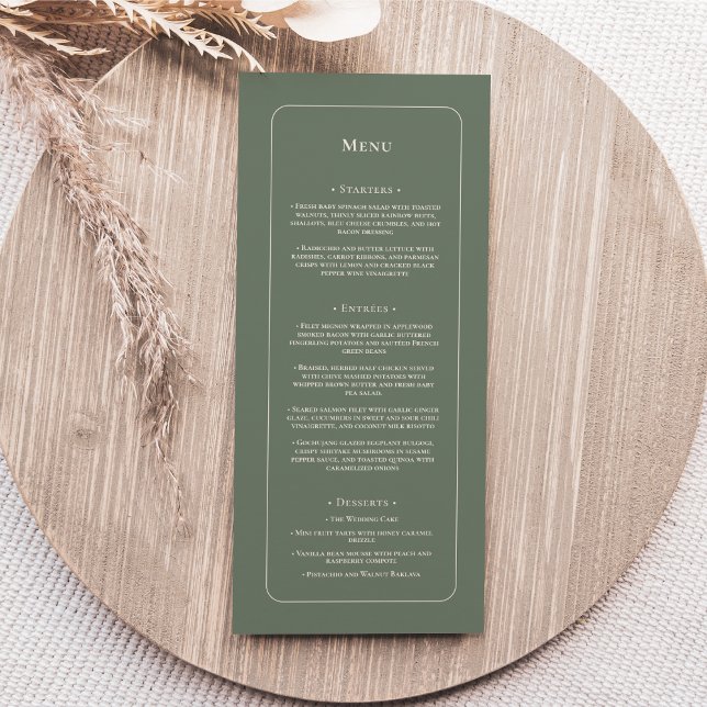 Simple Boho Sage Green Wedding Flat Menu (Creator Uploaded)