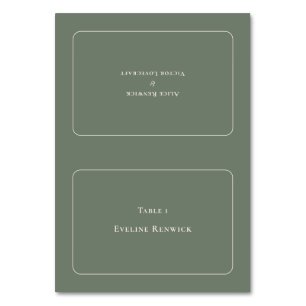 Simple Boho Sage Green Wedding Foldable Place Card