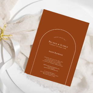 Simple Boho Terracotta Bridal Brunch and Bubbly Invitation