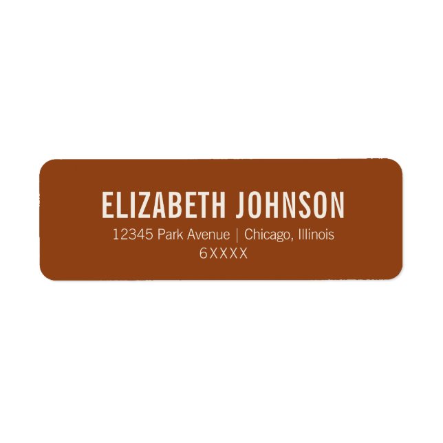 Simple Boho Terracotta Typographie Adresse de Mari (Devant)