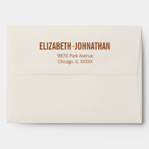 Simple Boho Terracotta Typography 5x7 Invitation Envelope