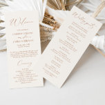 Simple Boho Terracotta Wedding Program<br><div class="desc">With its minimalist design, rustic terracotta colour palette this program embodies the perfect blend of simplicity and elegance. It guides your guests through the order of events, providing a clear outline of your ceremony, and adds a touch of natural beauty to your wedding decor. Crafted with attention to detail, this...</div>