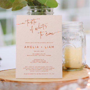 Simple boho terracotta wedding rehearsal dinner invitation