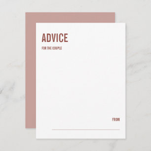 Simple Boho Typography Wedding Advice Card