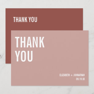 Simple Boho Typography Wedding Thank You Card