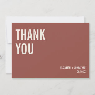 Simple Boho Typography Wedding Thank You Card