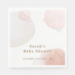 Simple Boho Watercolor Abstract Baby Shower Napkin