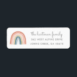 Simple Boho Watercolor Rainbow Modern Address<br><div class="desc">These simple,  cute return address labels feature a watercolor painted rainbow in coral,  peach,  pink,  gold,  teal blue,  and dusty blue. These match our Boho Rainbow Baby Shower collection,  making them the perfect coordinating item for the invitations! Of course,  they can be used by anyone for any purpose! :)</div>