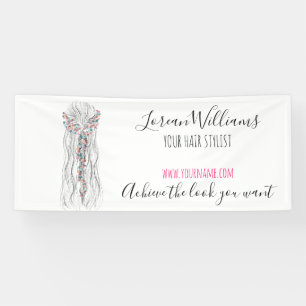 Simple Boho Wedding Hair Stylist Romantic Flower  Banner