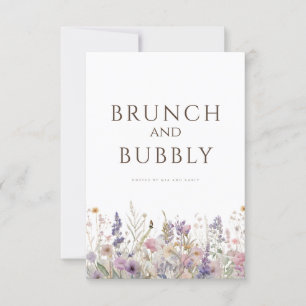 Simple Boho Wildflower White Bridal Shower Card
