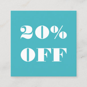 Simple bold blue / turquoise minimalist modern discount card
