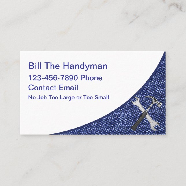 Simple Bold Cartes de visite Handyman (Devant)