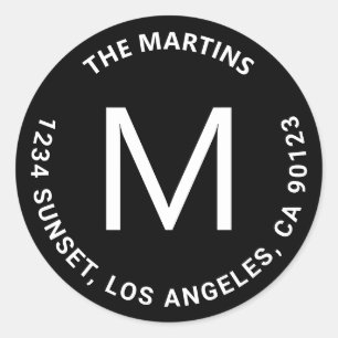 Simple Bold Circular Text Return Address Classic Round Sticker