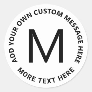 Simple Bold Circular Text Template Classic Round Sticker