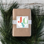 Simple Bold Colourful JOY Christmas Holiday Classic Round Sticker<br><div class="desc">This colourful,  modern and simple christmas round sticker features a white background with your name or text ,  and  " JOY " in red,  green,  and light teal bold letterings. Personalize it for your needs. You can find matching products at my store.</div>