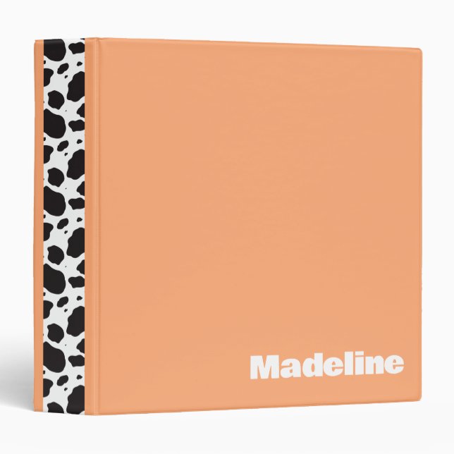 Simple Bold Cow Print Name Binder (Front/Spine)