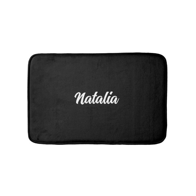 Simple Bold Custom Colour Stylish Girls Name trend Bath Mat (Front)