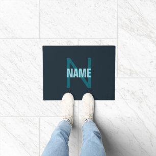 Simple Bold Customizable Monogrammed Name  Doormat