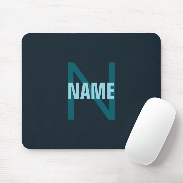 Simple Bold Customizable Monogrammed Name  Mouse Pad (With Mouse)