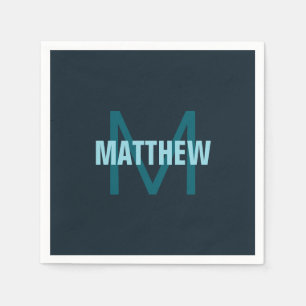 Simple Bold Customizable Monogrammed Name  Napkin