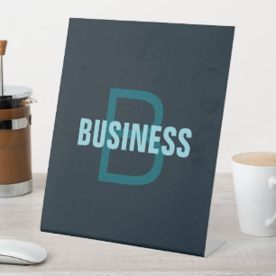 Simple Bold Customizable Monogrammed Name  Pedestal Sign