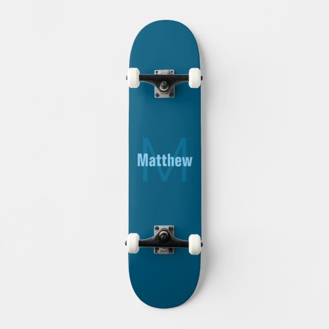 Simple Bold Customizable Monogrammed Name  Skateboard (Front)