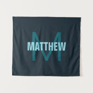 Simple Bold Customizable Monogrammed Name  Tapestry