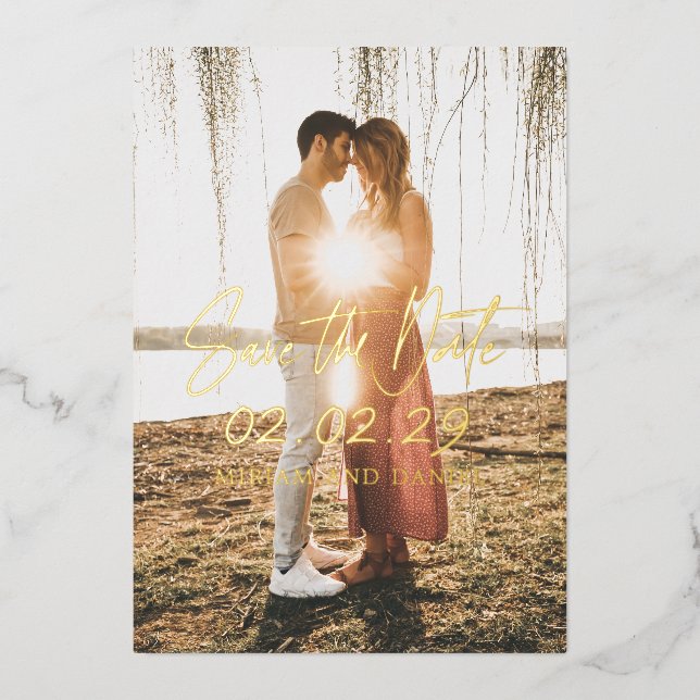 Simple Bold Date Modern Wedding Save the Date (Front)