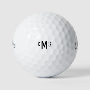 Simple Bold Font Monogram Golf Balls