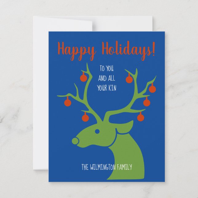 Simple Bold Graphics Style Christmas Greeting Card (Front)