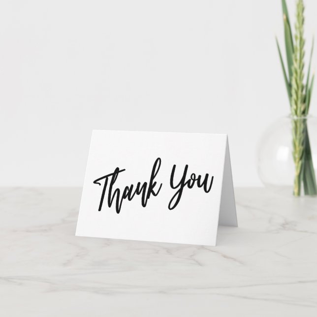 Simple Bold Handwriting Typography Minimalist Thank You Card (Front)