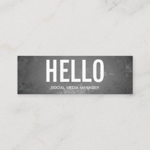Simple Bold Hello Texture Mini Business Card