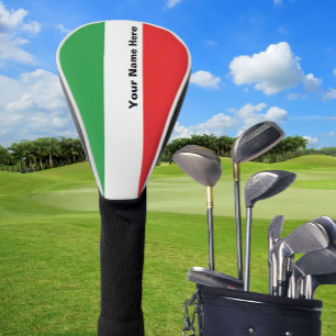 Simple Bold Italian Flag Personalized   Golf Head  Golf Head Cover