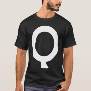Simple Bold Large White Capital Letter Q Alphabet T-Shirt
